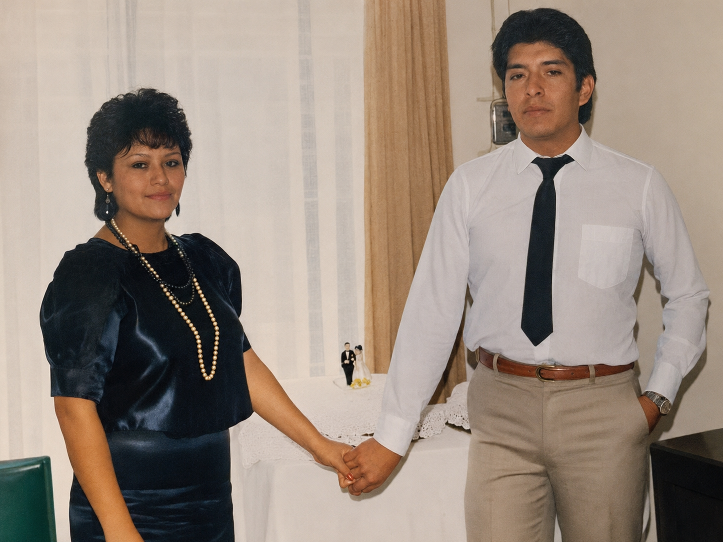 Esteban Velásquez junto a Anabella